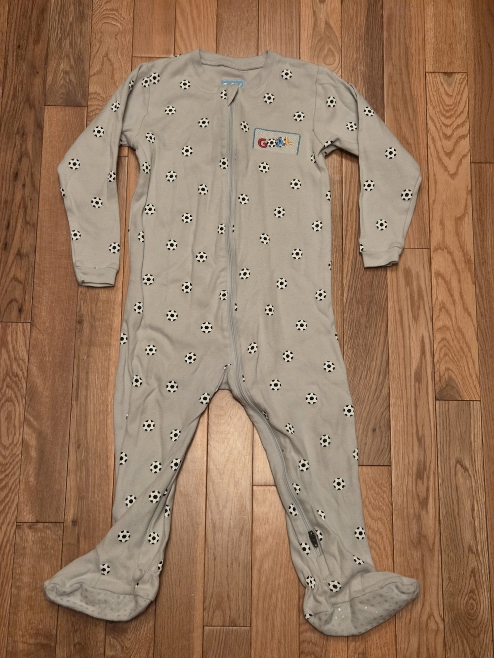 5/$20 Tuffy 24M Soccer Print Onsie Footed Pajamas Sleeper